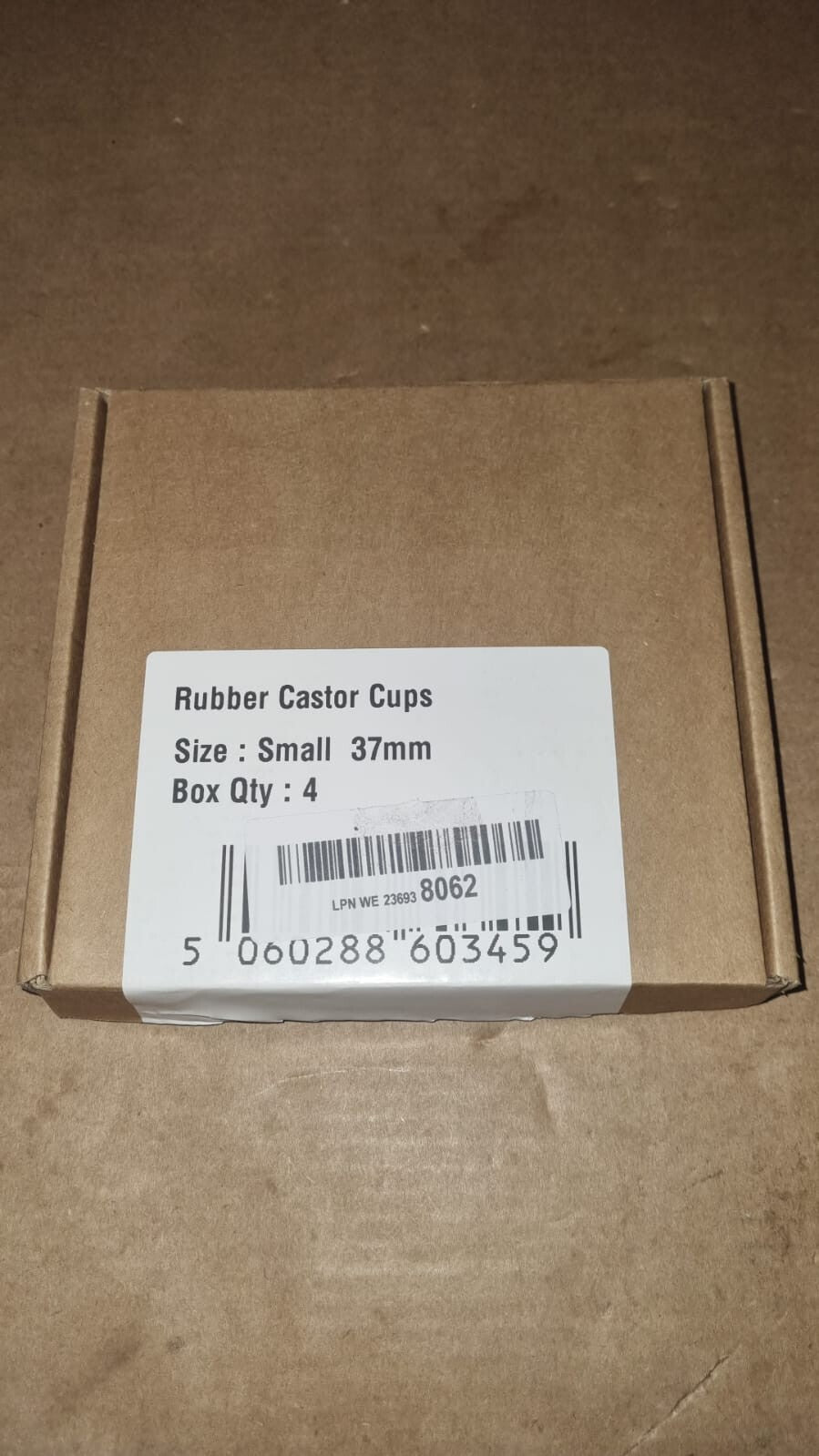 Brown Rubber Castor Cups 37mm Protect Wooden, Laminate, Tiled Floors and Carpets