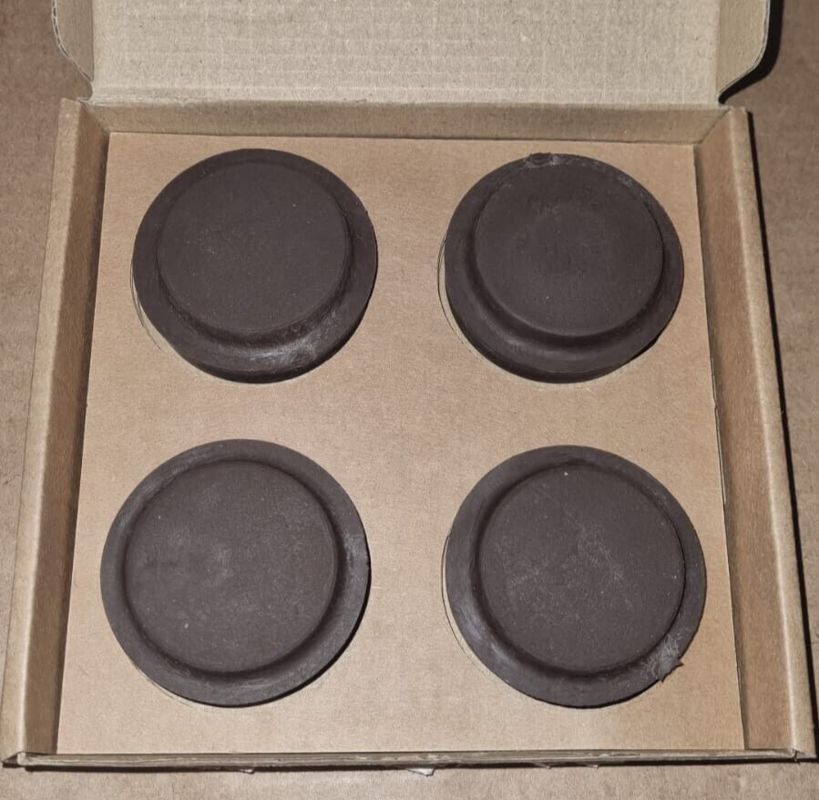 Brown Rubber Castor Cups 37mm Protect Wooden, Laminate, Tiled Floors and Carpets